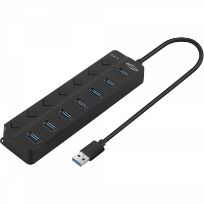 강원전자 넷메이트 USB3.0 7포트 허브 (블랙) NM-UBA307