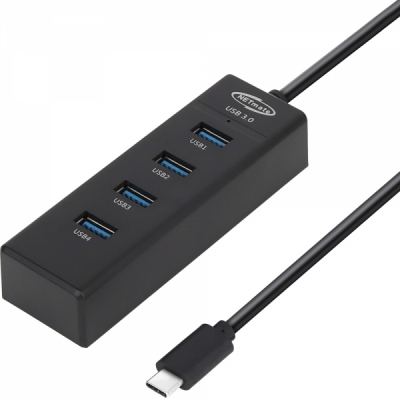 강원전자 넷메이트 USB3.0 Type C 4포트 허브 (블랙) NM-UBC303