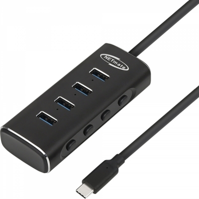 강원전자 넷메이트 USB3.1 Type C 4포트 허브 NM-UBC301