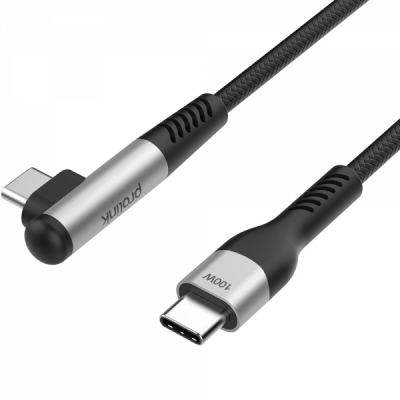 프로링크 USB C타입 5A 100W 고속충전 꺾임 케이블 1.8m PF491L-0180