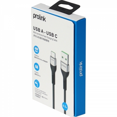 프로링크 USB AM-CM 고속충전 케이블 0.5m PF496-0050