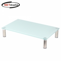 강원전자 넷메이트 다용도 강화유리 받침대(화이트/소) NM-GCD01WN