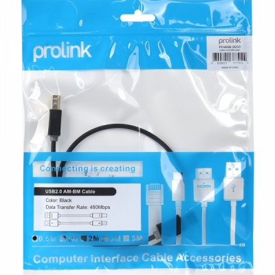 프로링크 USB2.0 AM-BM 케이블 0.5m PF466B-0050