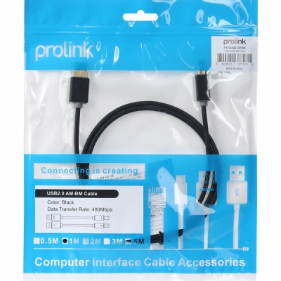 프로링크 USB2.0 AM-BM 케이블 1m PF466B-0100