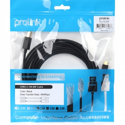프로링크 USB2.0 CM-BM 케이블 5m PF482B-0500
