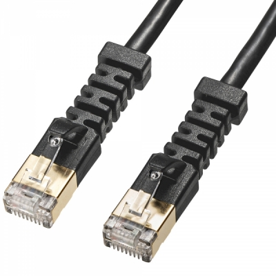 강원전자 산와서플라이 CAT.6A STP 랜 케이블 2m KB-T6ASYL-02BK