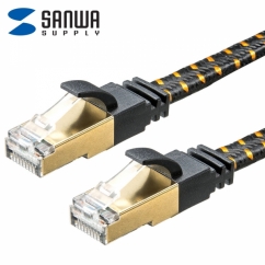 강원전자 산와서플라이 CAT.8 STP FLAT 랜 케이블 5m KB-T8MEFL-05BK