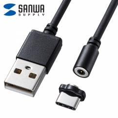 강원전자 산와서플라이 USB 마그네틱 C타입 충전 케이블 1m KU-CMGCA1