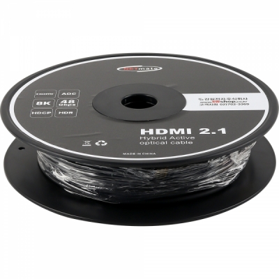 강원전자 넷메이트 HDMI2.1 Hybrid AOC 배관용 케이블 50m (골드) NM-HAP50DG