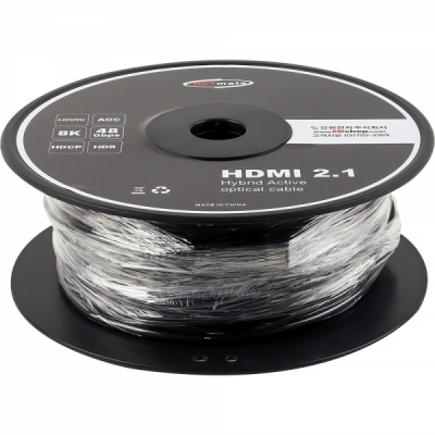 강원전자 넷메이트 HDMI2.1 Hybrid AOC 배관용 케이블 100m (골드) NM-HAP100DG