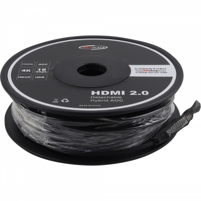 강원전자 넷메이트 HDMI2.0 Hybrid AOC 배관용 케이블 40m (블랙) NM-HAC40D