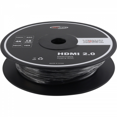 강원전자 넷메이트 HDMI2.0 Hybrid AOC 배관용 케이블 50m (블랙) NM-HAC50D