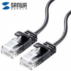 강원전자 산와서플라이 CAT.6A UTP 초슬림 랜 케이블 3m KB-SL6A-03BK