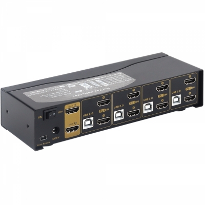 강원전자 넷메이트 듀얼 4K 60Hz HDMI KVM 4:1 스위치(USB) NM-HKD04D