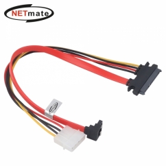 강원전자 넷메이트 SATA 22핀 / SATA + IDE 4핀 전원 꺾임 케이블 0.3m NM-SAT02