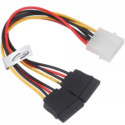 강원전자 넷메이트 IDE 4핀 전원 / SATA 파워 15핀 Y 케이블 0.2m NM-SAT08