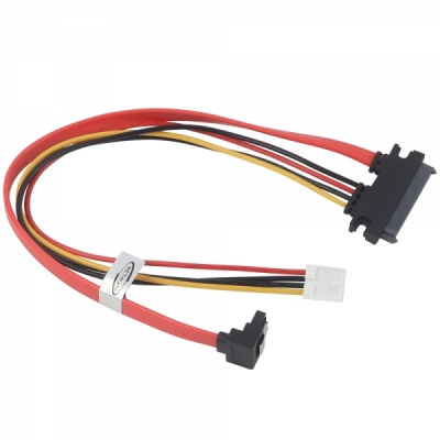 강원전자 넷메이트 SATA 22핀 / SATA + ITX 미니 4핀 꺾임 케이블 0.3m NM-SAT14