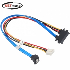 강원전자 넷메이트 SATA 22핀 / SATA + VH3.96 4핀 꺾임 케이블 0.3m NM-SAT15