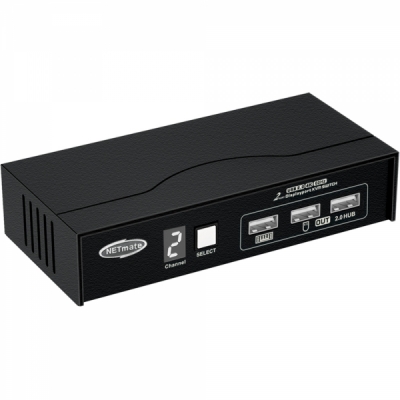 강원전자 넷메이트 4K 60Hz Displayport KVM 2:1 스위치(USB) NM-DK4602P