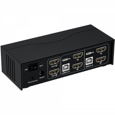 강원전자 넷메이트 듀얼 4K 60Hz HDMI KVM 2:1 스위치(USB) NM-HK4602DP