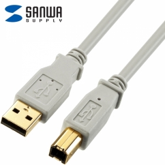 강원전자 산와서플라이 USB2.0 AM-BM 케이블 3m (USB-IF 인증) KU20-3HK2