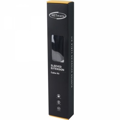 강원전자 넷메이트 PSU 연장 16AWG 슬리빙 케이블 0.3m (블랙 6종) [EZDIY-FAB] NM-DPR008