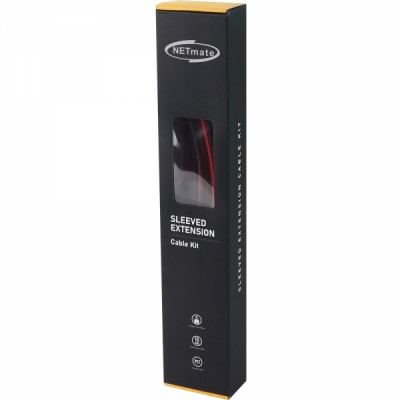 강원전자 넷메이트 PSU 연장 16AWG 슬리빙 케이블 0.3m (블랙/레드 6종) [EZDIY-FAB] NM-DPR033
