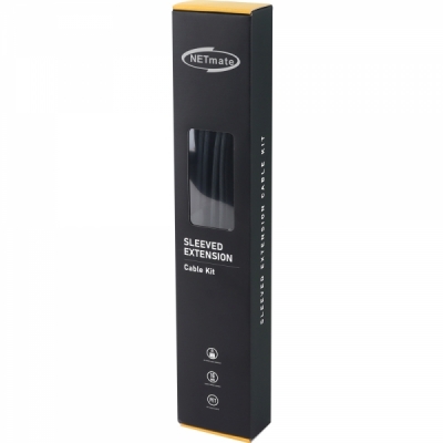 강원전자 넷메이트 PSU 연장 16AWG 슬리빙 케이블 0.3m (블랙/그레이 6종) [EZDIY-FAB] NM-DPR036