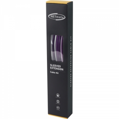 강원전자 넷메이트 PSU 연장 16AWG 슬리빙 케이블 0.3m (화이트/퍼플 6종) [EZDIY-FAB] NM-DPR0363