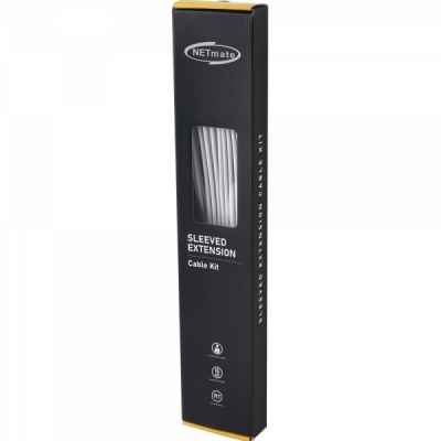 강원전자 넷메이트 PSU 연장 18AWG 슬리빙 케이블 세트 (화이트 4종) [EZDIY-FAB] NM-DPI124