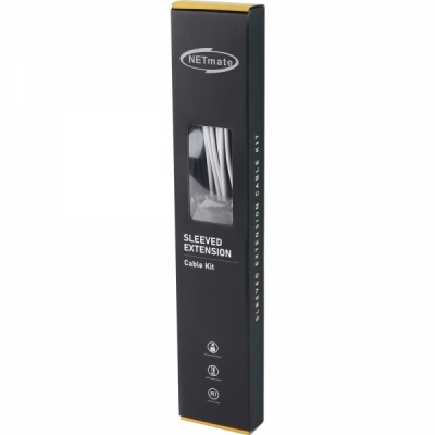 강원전자 넷메이트 PSU 연장 18AWG 슬리빙 케이블 세트 (블랙/화이트 4종) [EZDIY-FAB] NM-DPI1244
