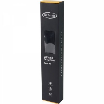 강원전자 넷메이트 PSU 연장 18AWG 슬리빙 케이블 세트 (블랙 6종) [EZDIY-FAB] NM-DPI1541