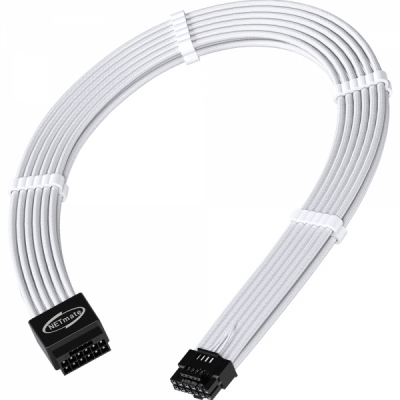 강원전자 넷메이트 PCI-E 5.0 12VHPWR 연장 슬리빙 케이블 0.3m (화이트) [EZDIY-FAB] NM-DPR1791