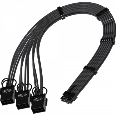 강원전자 넷메이트 12VHPWR to PCI-E 8핀x3 변환 슬리빙 케이블 0.3m (블랙) [EZDIY-FAB] NM-DPR1861