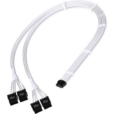 강원전자 넷메이트 12VHPWR to PCI-E 8핀x4 변환 슬리빙 케이블 0.45m (화이트) [EZDIY-FAB] NM-DPR185