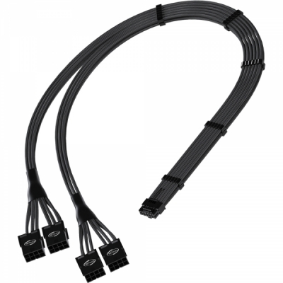 강원전자 넷메이트 12VHPWR to PCI-E 8핀x4 변환 슬리빙 케이블 0.45m (블랙) [EZDIY-FAB] NM-DPR1851