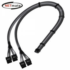 강원전자 넷메이트 12VHPWR to PCI-E 8핀x4 변환 슬리빙 케이블 0.45m (블랙/그레이) [EZDIY-FAB] NM-DPR1856