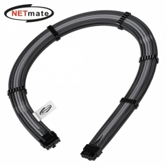 강원전자 넷메이트 PCI-E 5.0 12VHPWR 슬리빙 케이블 0.6m (블랙/그레이) [EZDIY-FAB] NM-DPR1924