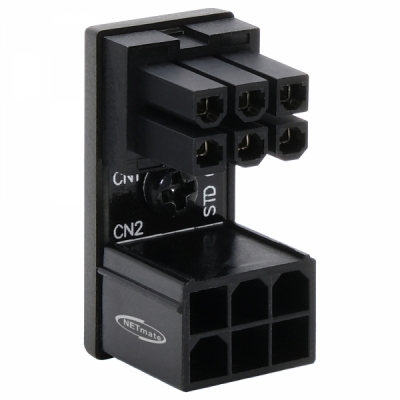 강원전자 넷메이트 PCI-E 6핀 변환 어댑터 (블랙/STD 180도) [EZDIY-FAB] NM-DPI16111