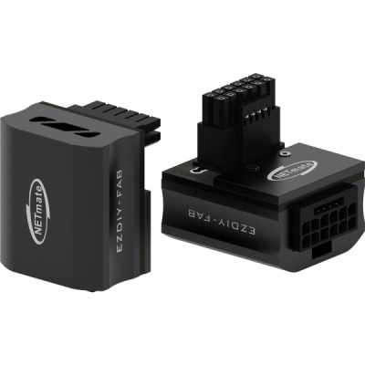 강원전자 넷메이트 600W 12VHPWR 변환 어댑터 (알루미늄 블랙/STD 90도) [EZDIY-FAB] NM-DPI18911