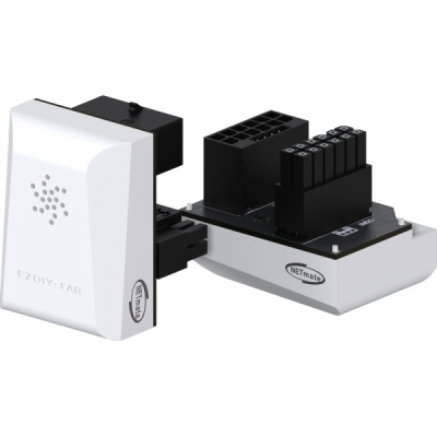 강원전자 넷메이트 450W 12VHPWR 변환 어댑터 (화이트/RVS 180도) [EZDIY-FAB] NM-DPI18921
