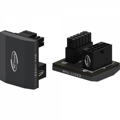 강원전자 넷메이트 600W 슬림 12VHPWR 변환 어댑터 (알루미늄 블랙/STD 180도) [EZDIY-FAB] NM-DPI18924