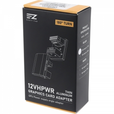 강원전자 넷메이트 600W 슬림 12VHPWR 변환 어댑터 (알루미늄 블랙/STD 180도) [EZDIY-FAB] NM-DPI18924