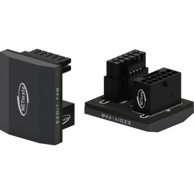 강원전자 넷메이트 600W 슬림 12VHPWR 변환 어댑터 (알루미늄 블랙/RVS 180도) [EZDIY-FAB] NM-DPI18925