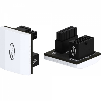강원전자 넷메이트 600W 슬림 12VHPWR 변환 어댑터 (알루미늄 화이트/STD 180도) [EZDIY-FAB] NM-DPI18926