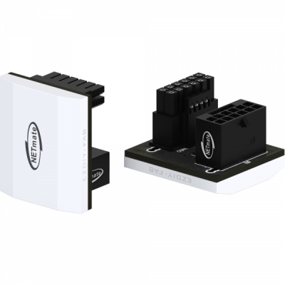 강원전자 넷메이트 600W 슬림 12VHPWR 변환 어댑터 (알루미늄 화이트/RVS 180도) [EZDIY-FAB] NM-DPI18927