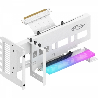 강원전자 넷메이트 PCI-E 4.0 라이저 케이블 ARGB 지지대 키트 (화이트) [EZDIY-FAB] NM-HPI33318