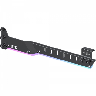 강원전자 넷메이트 ARGB 알루미늄 그래픽카드 지지대 (블랙) [EZDIY-FAB] NM-HPI30916