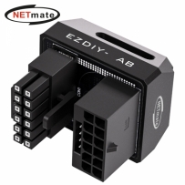 강원전자 넷메이트 600W 12V-2x6 변환 어댑터 (알루미늄 블랙/STD 180도) [EZDIY-FAB] NM-DPI18928