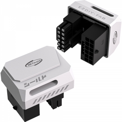강원전자 넷메이트 600W 12V-2x6 변환 어댑터 (알루미늄 화이트/STD 180도) [EZDIY-FAB] NM-DPI18932
